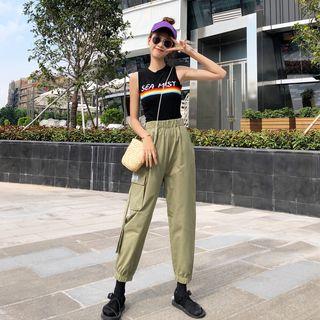 Color Block Tank Top / Cropped Pants