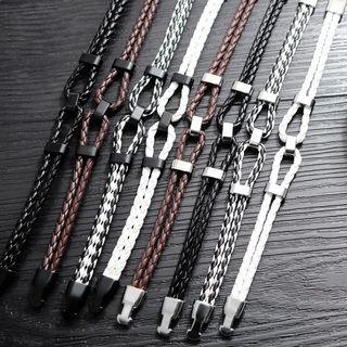 Braided Leather Layered Bracelet