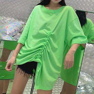 Short-sleeve Drawstring Front Tee