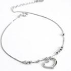Heart Sterling Silver Anklet 1 Pc - Silver - One Size