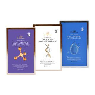 Pretty Skin - Total Solution Super Aqua Ample Mask Set - 3 Types Hyaluronic
