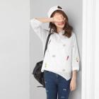 3/4 Sleeve Embroidered Shirt