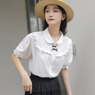 Bow Ruffle Oversize Blouse