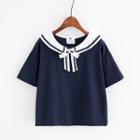 Short-sleeve Sailor Collared T-shirt