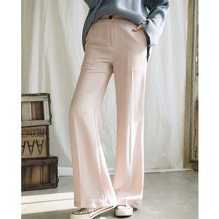 Band-waist Straight-cut Pants One Size