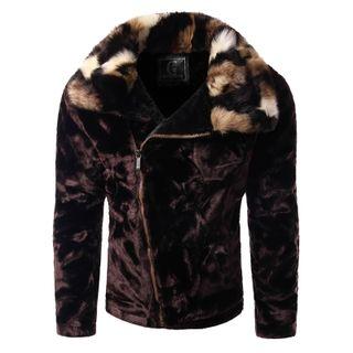 Pattern Faux Fur Jacket