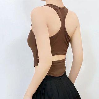Racerback Cutout Crop Tank Top