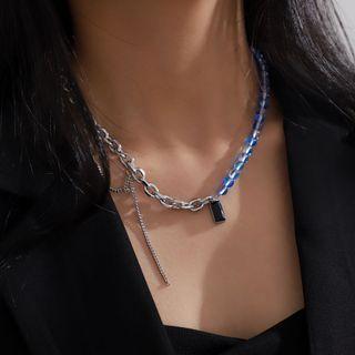 Couple Matching Pendent Beaded Chain Choker