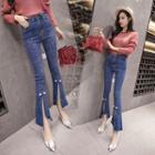 Boot-cut Beaded Jeans