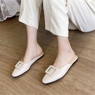 Buckle-detail Flat Mules