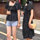 Dotted Short-sleeve Top / A-line Dress