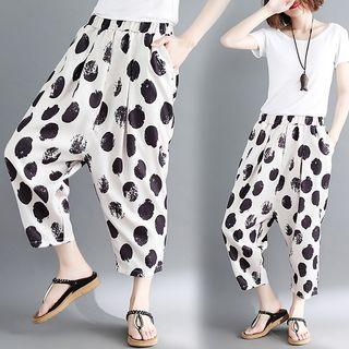 Dotted Cropped Harem Pants