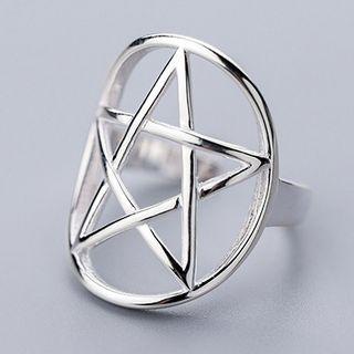 925 Sterling Silver Star Open Ring S925 Silver - As Shown In Figure - One Size