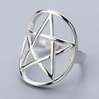 925 Sterling Silver Star Open Ring S925 Silver - As Shown In Figure - One Size