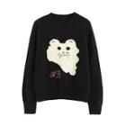 Round Neck Cartoon Cat Sweater