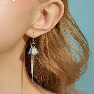 925 Sterling Silver Faux Crystal Fringed Earring 1 Pair - Multicolour Fringed - Silver - One Size