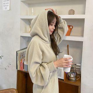 Bishop-sleeve Maxi Hoodie Dress