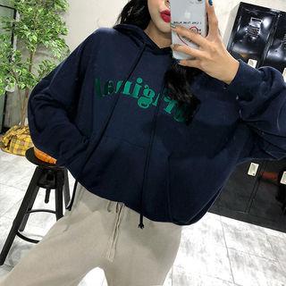 Original Letter-embroidered Oversized Hoodie