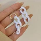 Sterling Silver Chain Drop Earring 1 Pair - White - One Size