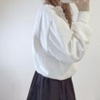 Long-sleeve Bow-accent Frilled Pullover