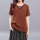 Lace Up-front Short-sleeved T-shirt