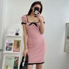 Knotted Cutout-back Knit Minidress