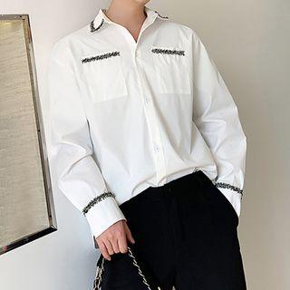 Long-sleeve Tweed Lining Shirt