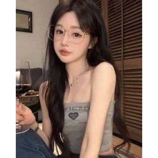 Lettering Tube Top Gray - One Size