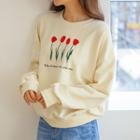Tulips Embroidered Sweatshirt