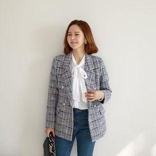 Pearly-button Tweed Blazer