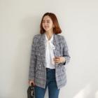 Pearly-button Tweed Blazer