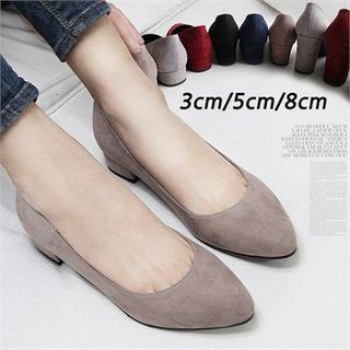 Oval-toe Faux-suede Pumps (petite Size)