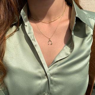 Set: Chain Choker + Horseshoe Necklace Gold - One Size