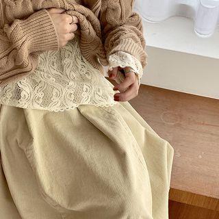 Lace Long-sleeve Top Almond - One Size
