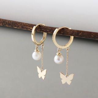 Butterfly Drop Sterling Silver Earring