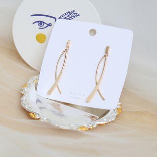 Glaze Curve Dangle Earring 1 Pair - Al0842 - One Size