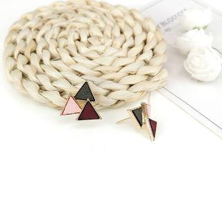 Triple Triangle Earring Stud Earring - Multicolor - One Size
