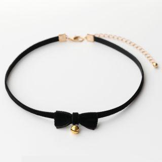 Bell Velvet Bow Choker As Shown In Figure - One Size