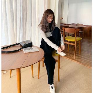 Semi Wide-leg Corduroy Pants