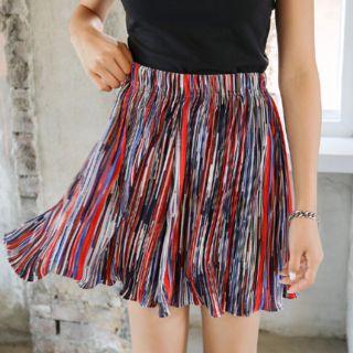 Plus Size Pattern Pleated Shorts