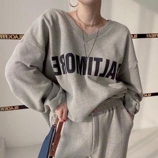 Lettering Zip Oversize Sweatshirt