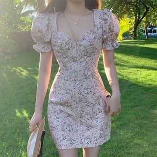 Puff-sleeve Floral Top / Dress