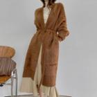 Furry Knit Long Robe Cardigan