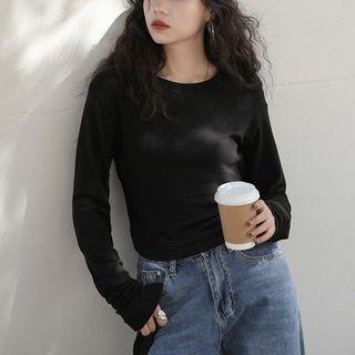Long-sleeve Tied Back Top