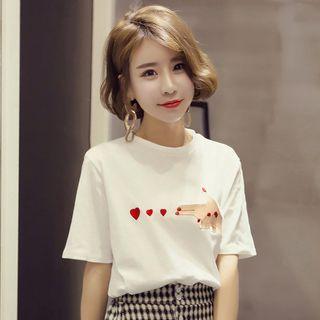 Hand Embroidered Short-sleeve T-shirt