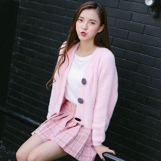 Cropped Furry Cardigan