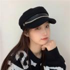 Chain Newsboy Cap Black - One Size