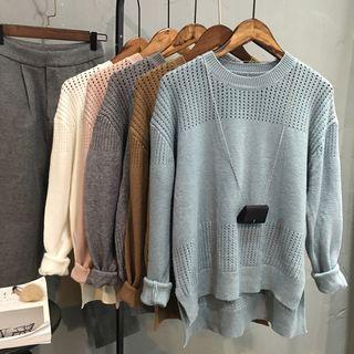 Plain Open Knit Sweater