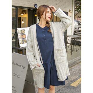 V-neck Buttoned M Lange Long Cardigan
