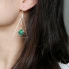 Gemstone Triangle Earring